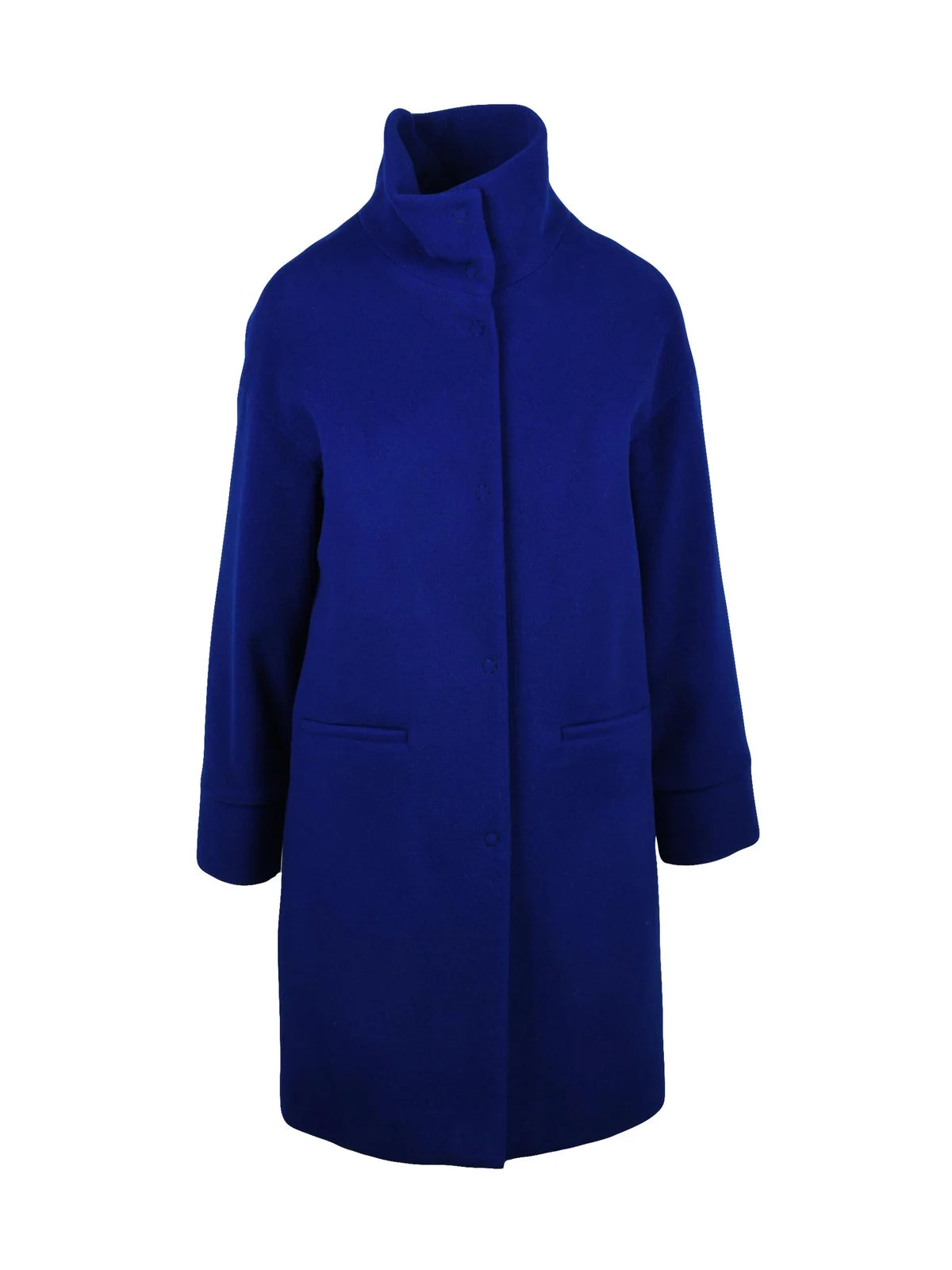 Blue Virgin Wool-Blend Coat