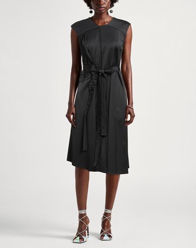 Woman Midi dress Black Size 6 Rayon, Virgin Wool, Elastane