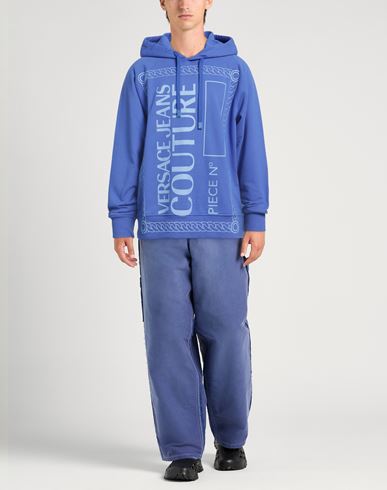 Man Sweatshirt Bright blue Size M Cotton, Elastane