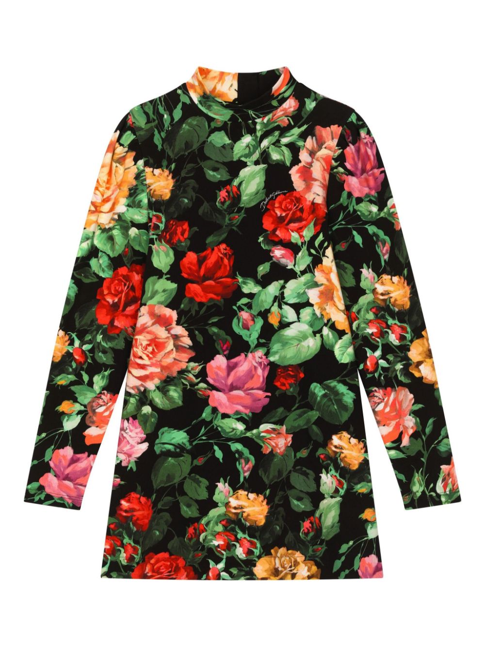 Floral interlock dress - Black