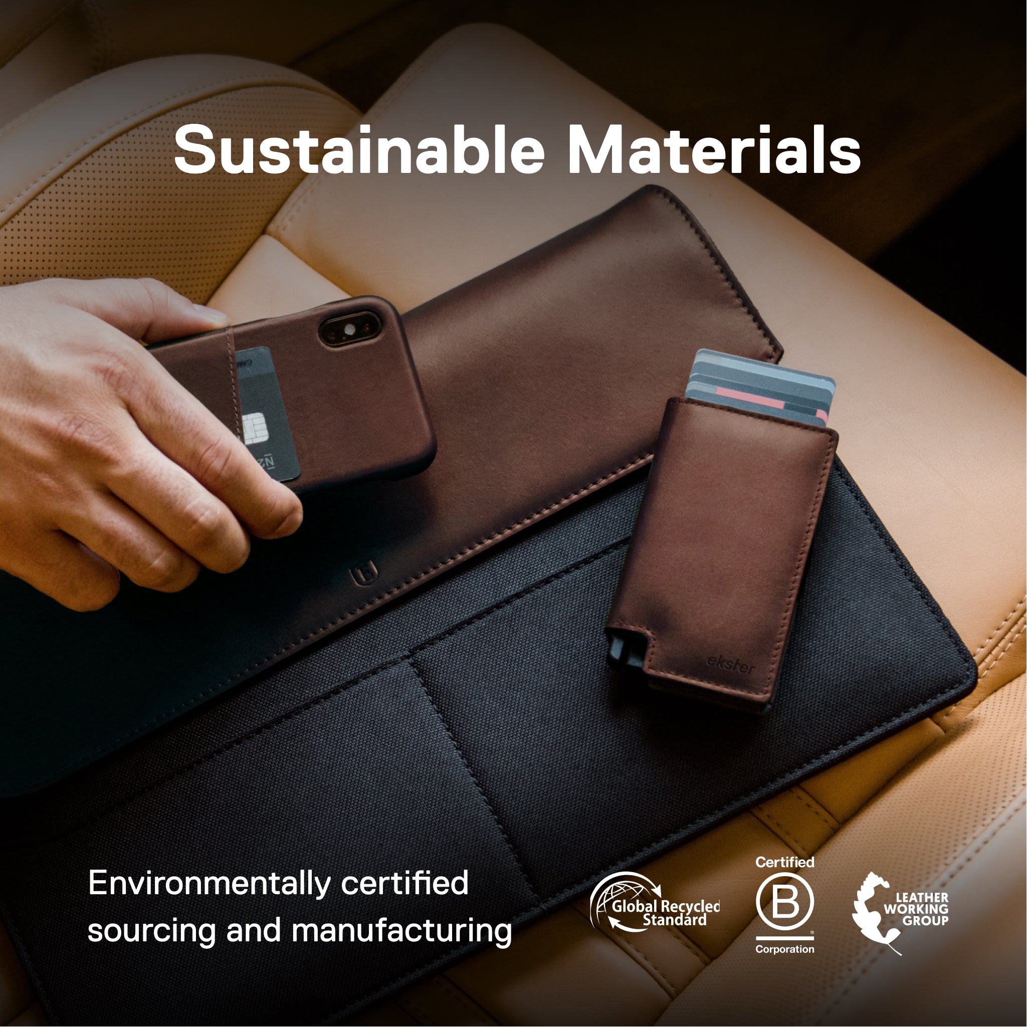 Men's Wallet - Smiley x Ekster Premium Slim Men's Wallet Trackable Wallet Leather Smart Wallet RFID Blocking