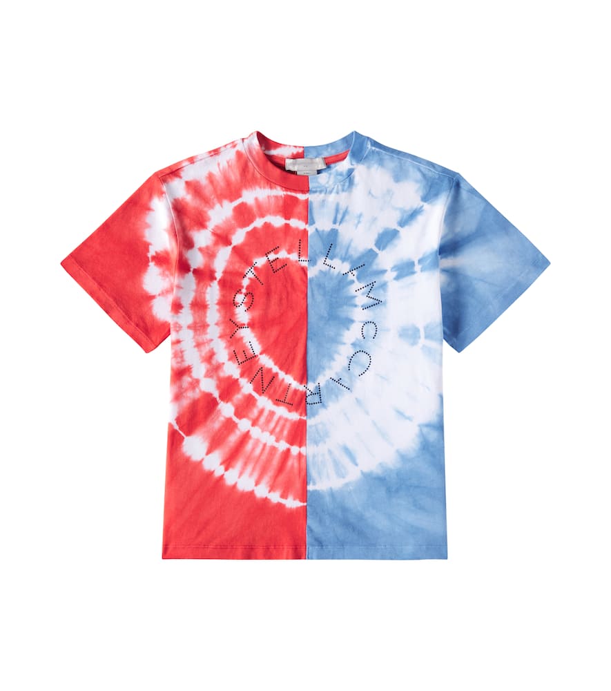 Stella McCartney Kids Tie-dye colorblocked cotton jersey T-shirt
