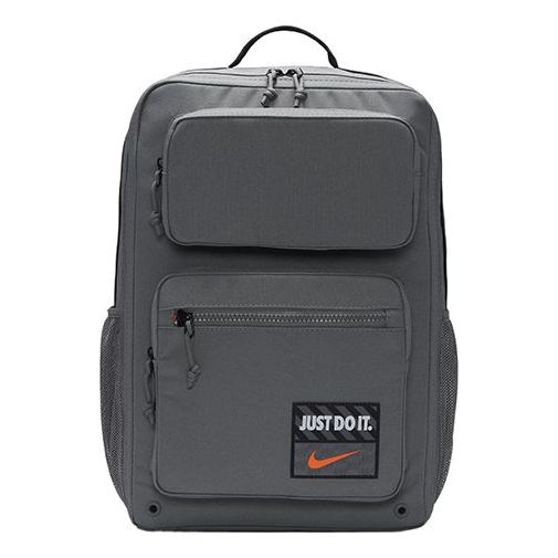 Large Capacity Training Sports Zipper  Fabric Schoolbag Backpack Unisex Smoke Gray
