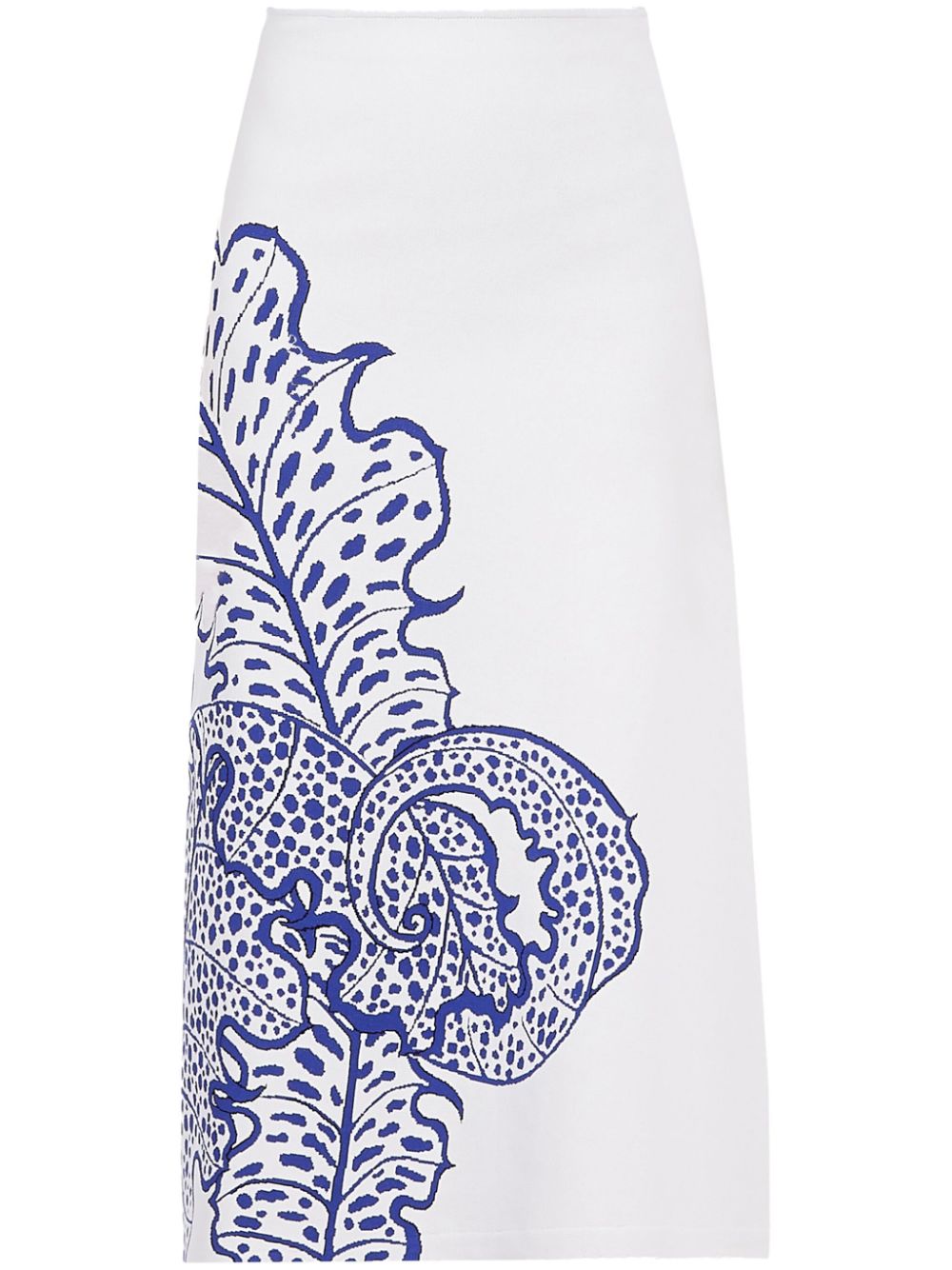 Graphic-print jacquard flared skirt - White