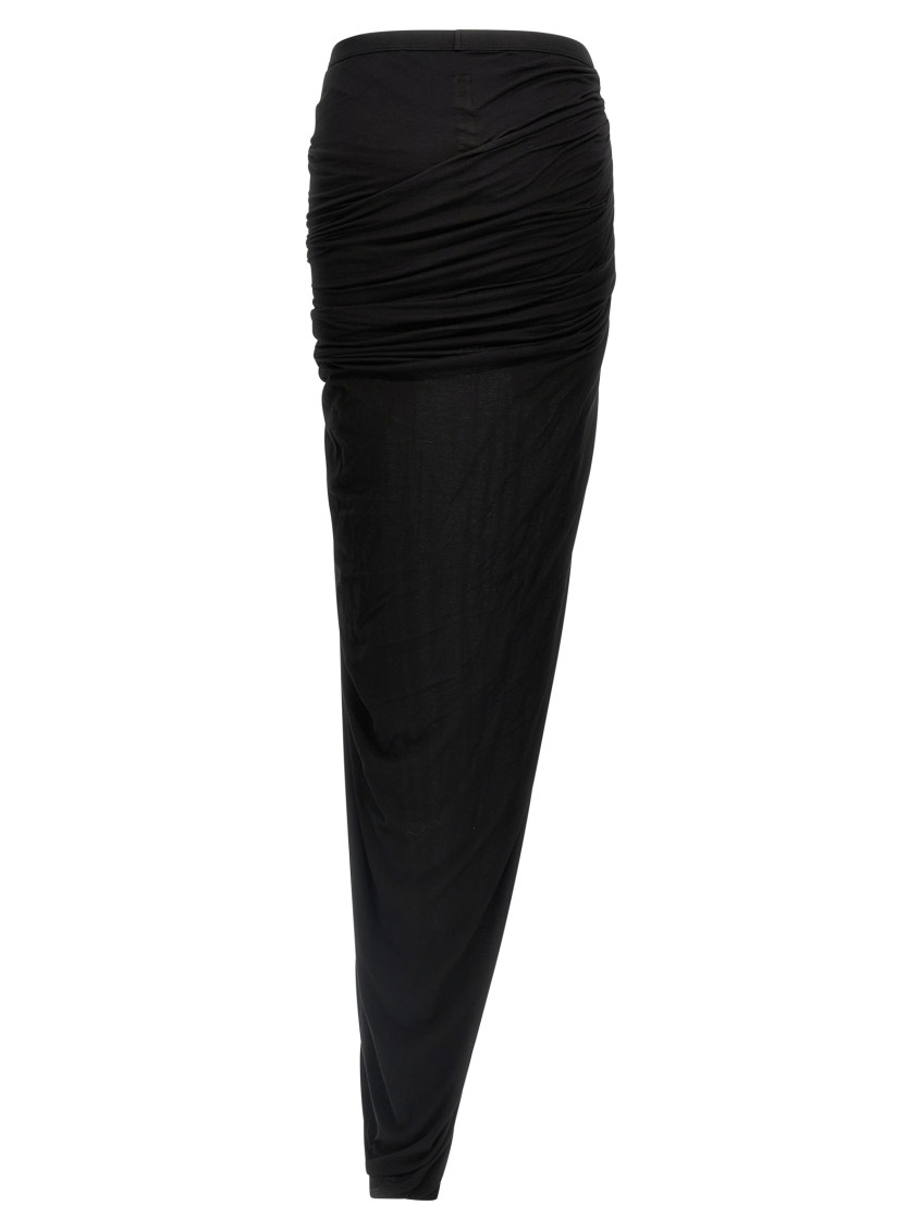 Black Asymmetric Long Skirt
