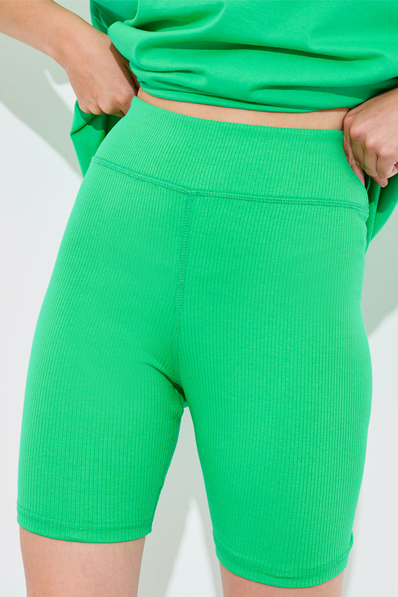 Ribbed High Waisted Cycling Shorts