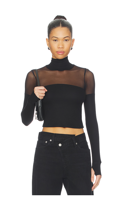 Michael Lauren Marvel Longsleeve Turtleneck Top in Black. - XL also in XS, S