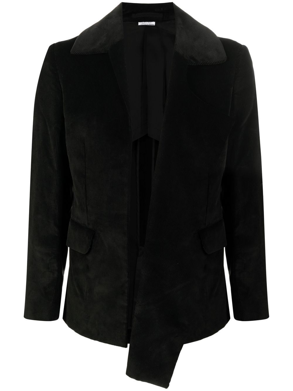 Corduroy single-breasted blazer - Black
