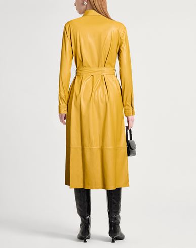 Woman Midi dress Mustard Size 10 Polyester, Polyurethane