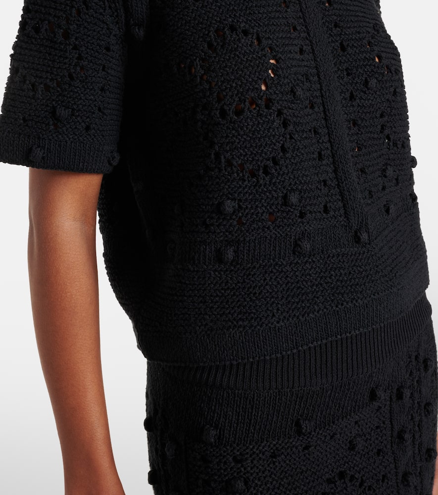 Bohemian Mood open-knit cotton-blend top
