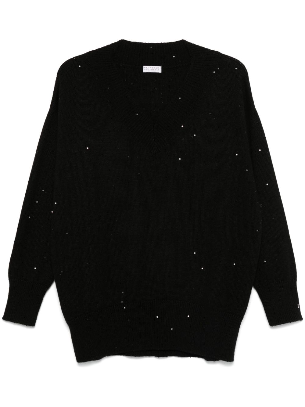Sequin-embellished sweater - Black