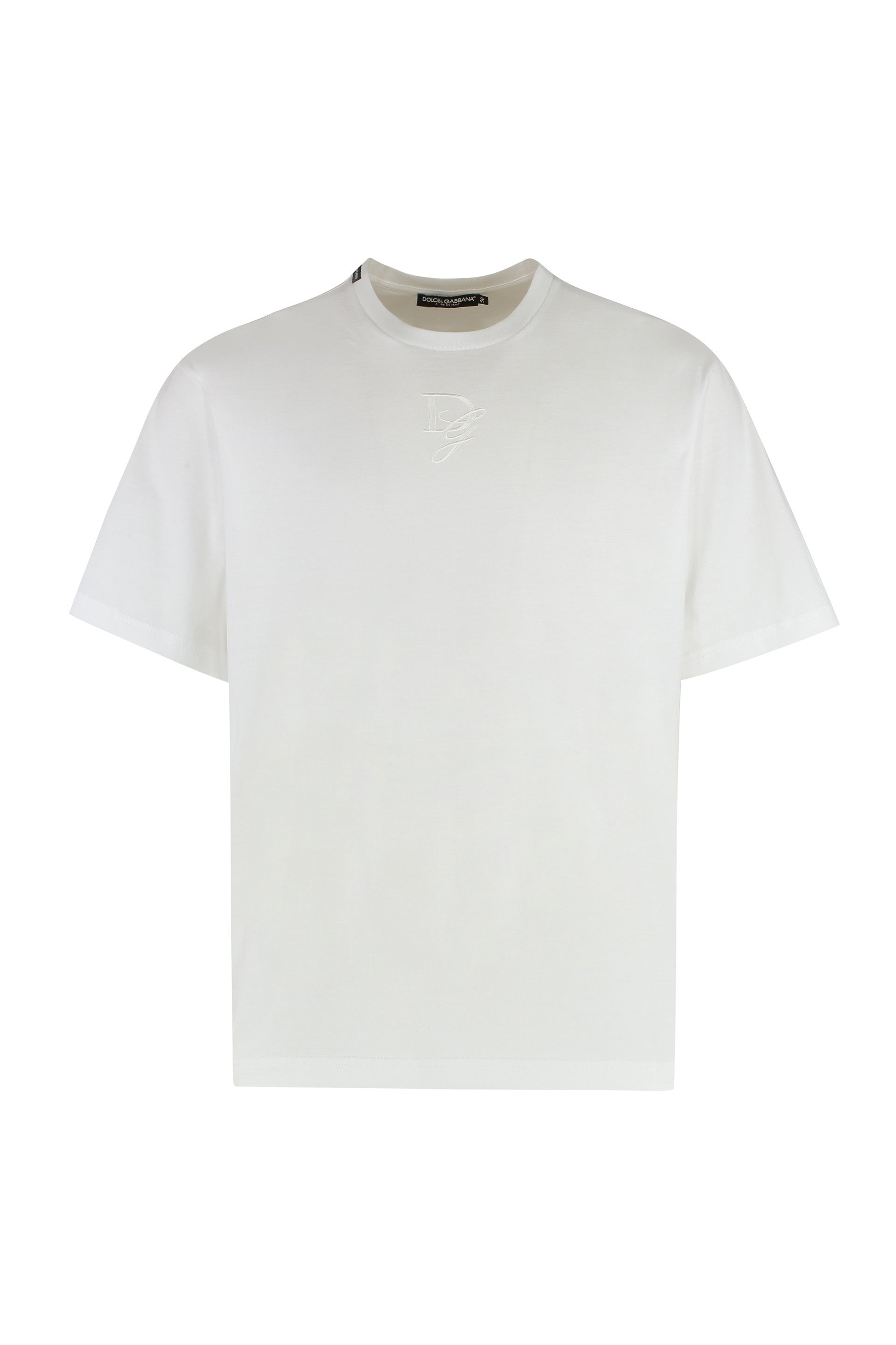 Cotton T-shirt with Logo Embroidery