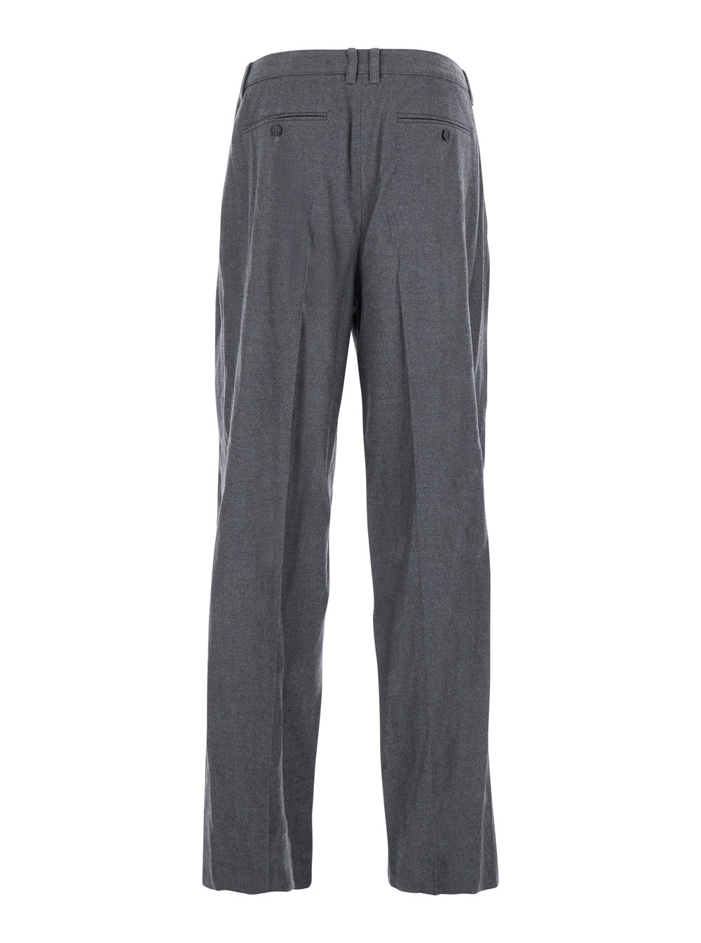 Front Pleated Tailored Trousers — Gray