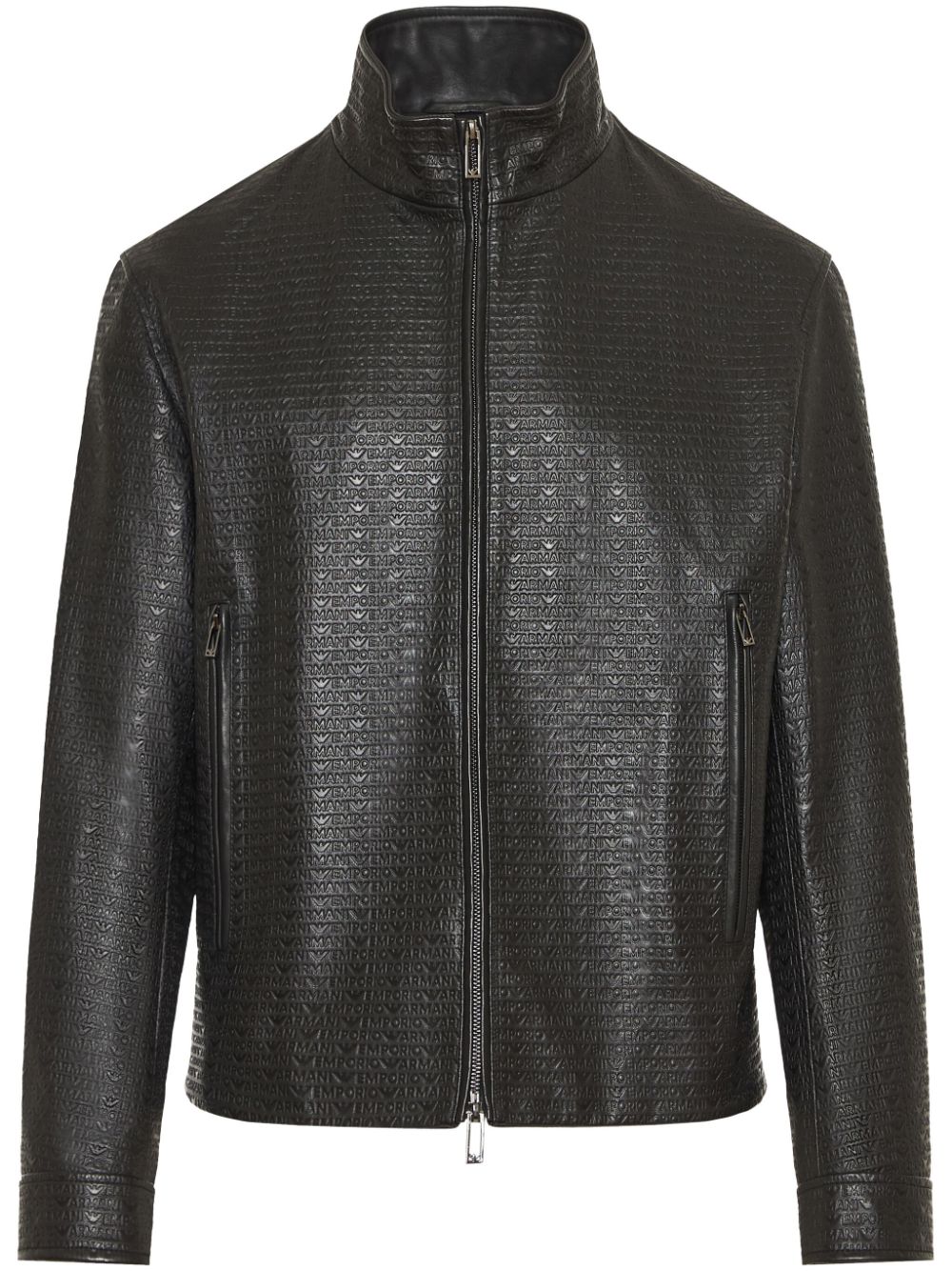 Logo-debossed jacket - Black