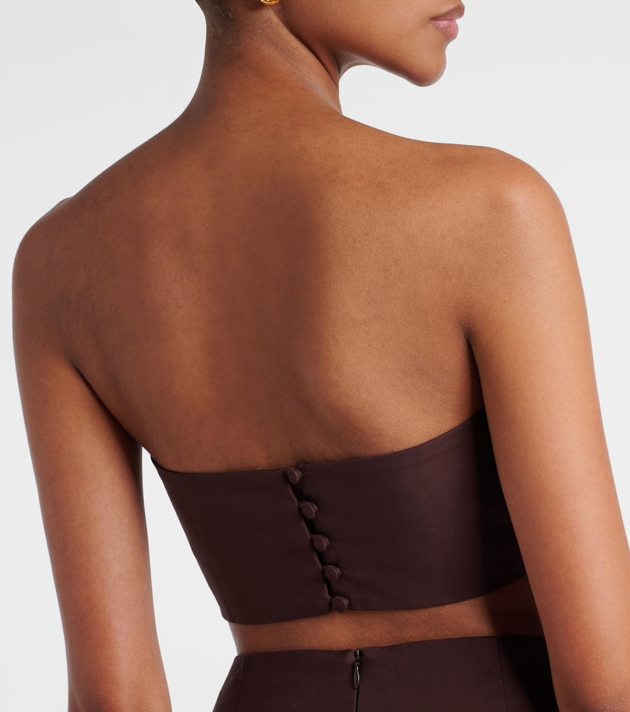 Adriana Degreas Embellished cotton-blend bandeau top