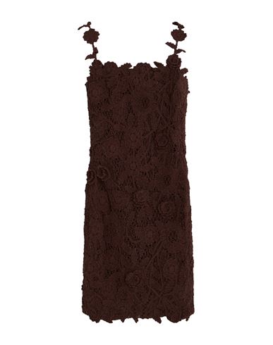 Woman Mini dress Dark brown Size 2 Cotton, Polyamide