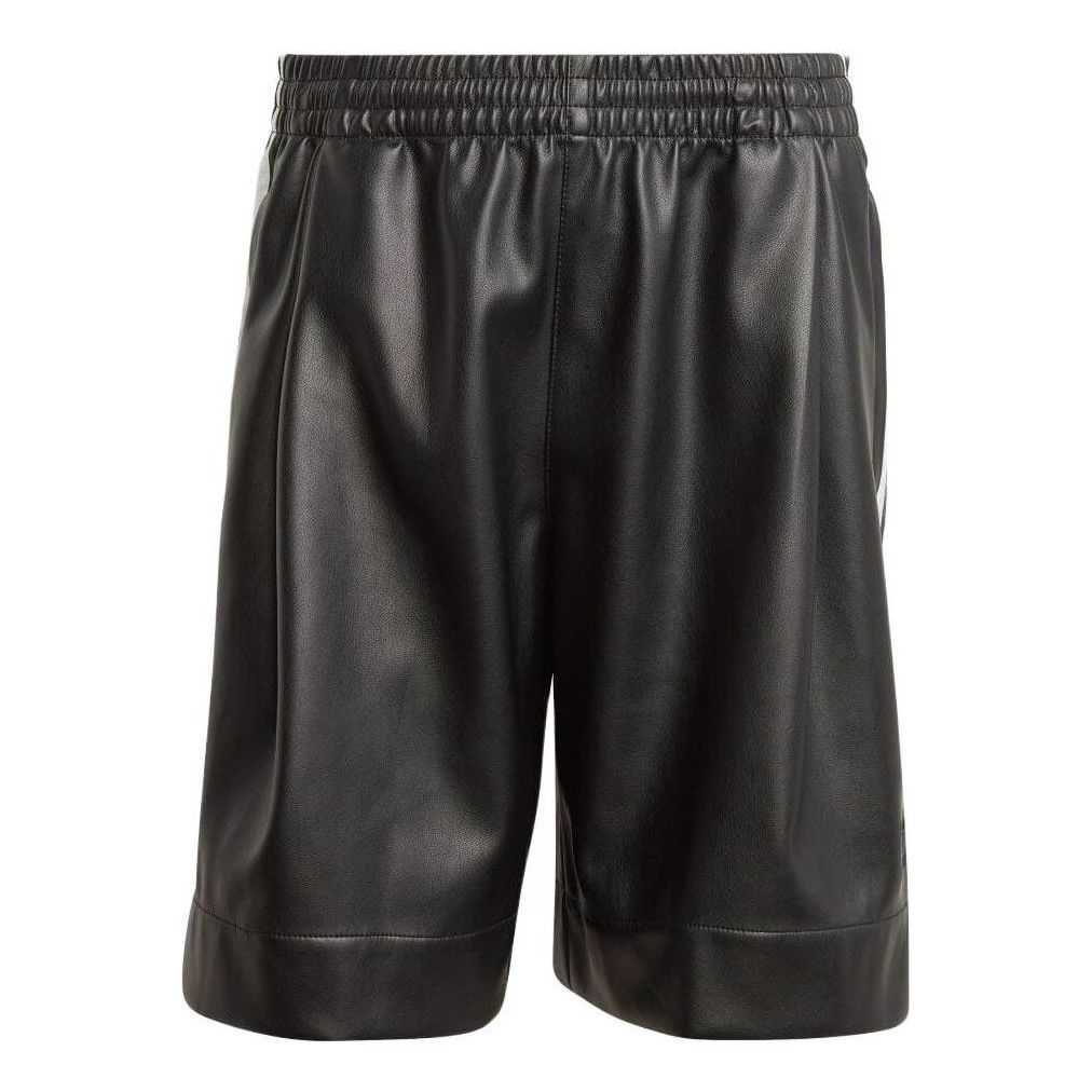 Faux Leather Adicolor 3-Stripes Shorts Asia Sizing 'Black'