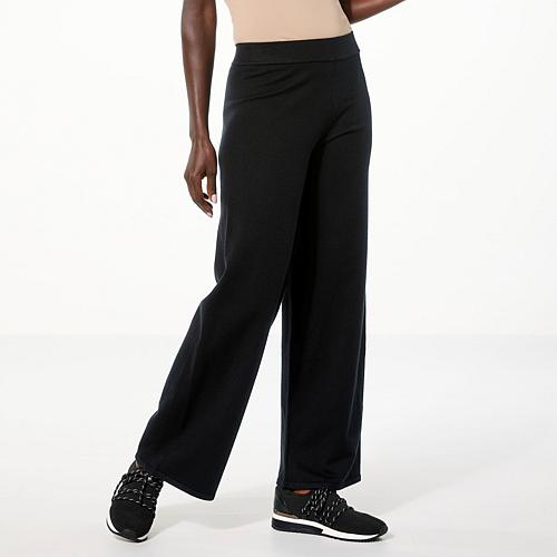 Kaphill Collection x Sweater Knit Wide Leg Pant - Black