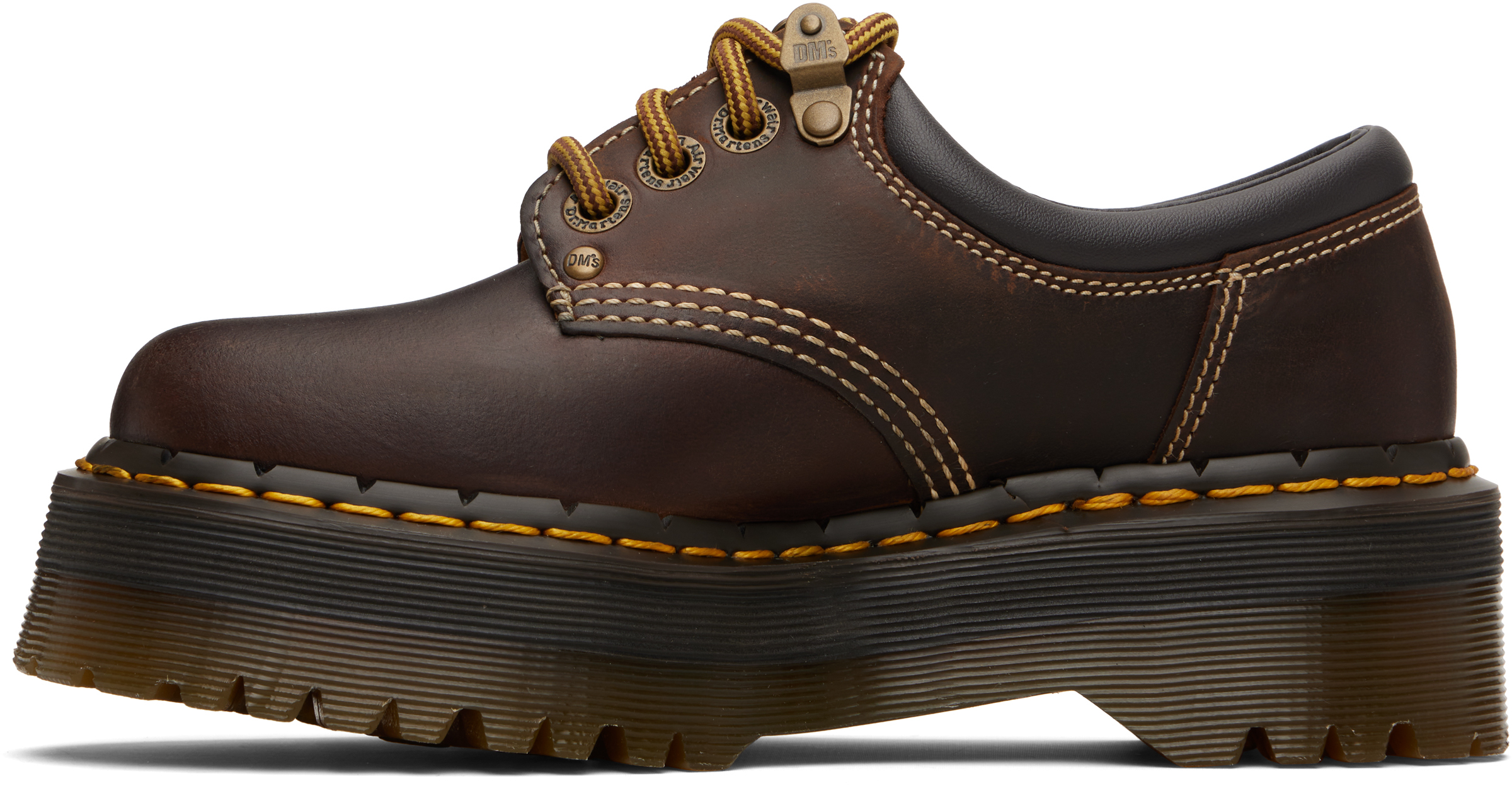 Brown 8053 Arc Leather Platform Casual Derbys