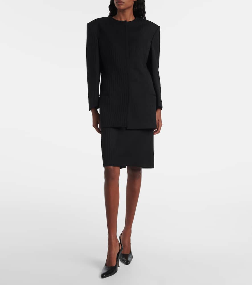 Ribbed-knit wool miniskirt
