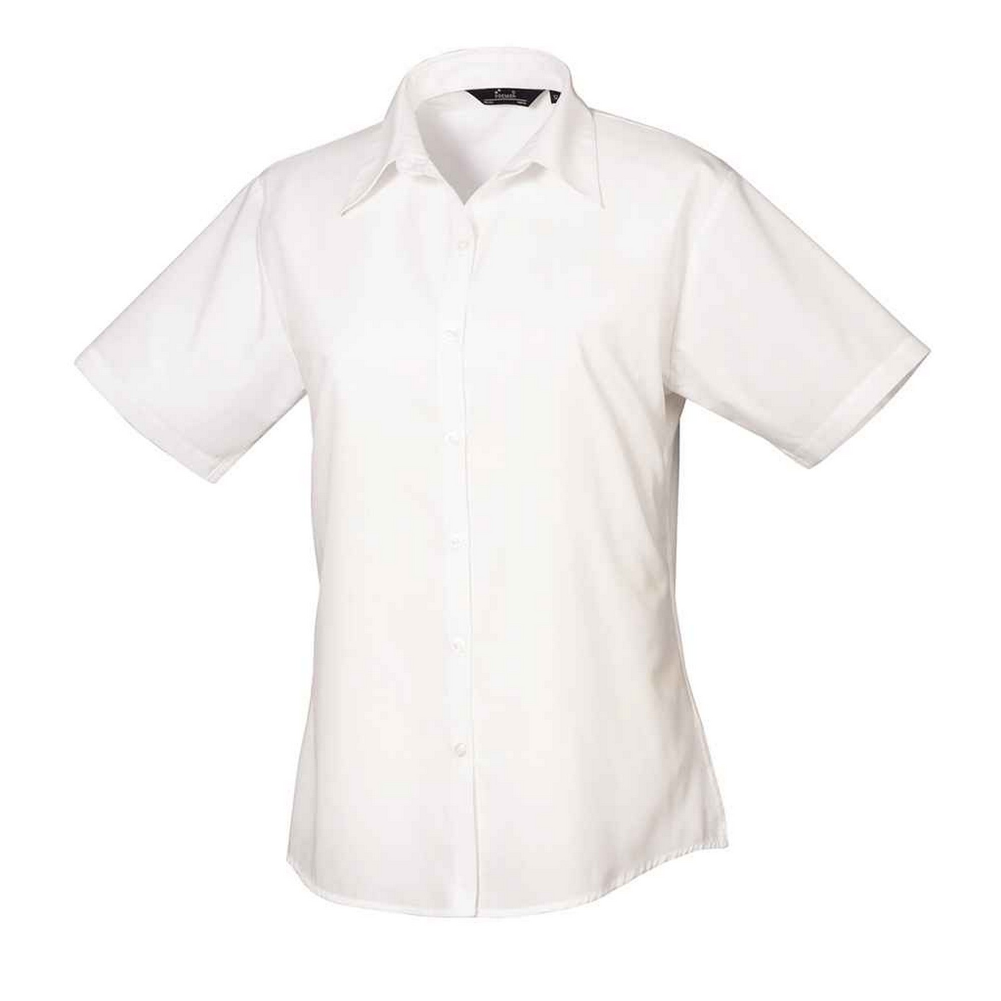 Premier Womens/Ladies Poplin Short-Sleeved Blouse White