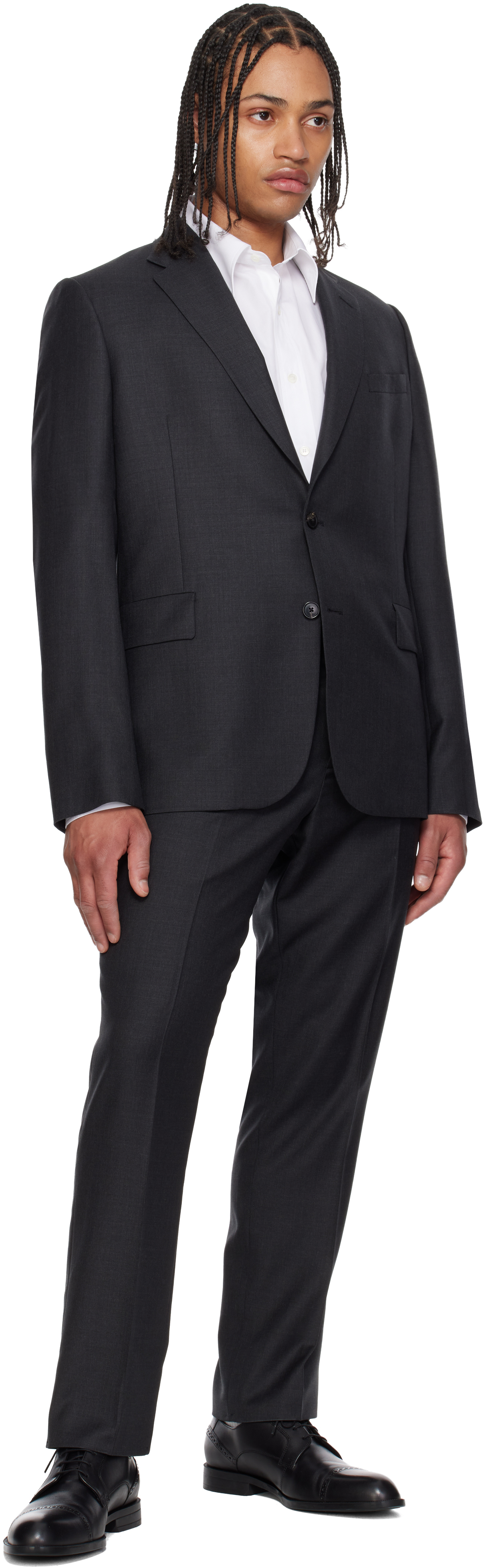 Black Tailored Two Button Suit