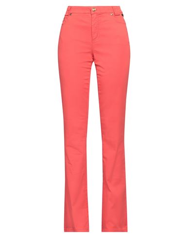 Woman Pants Tomato red Size 6 Cotton, Elastane