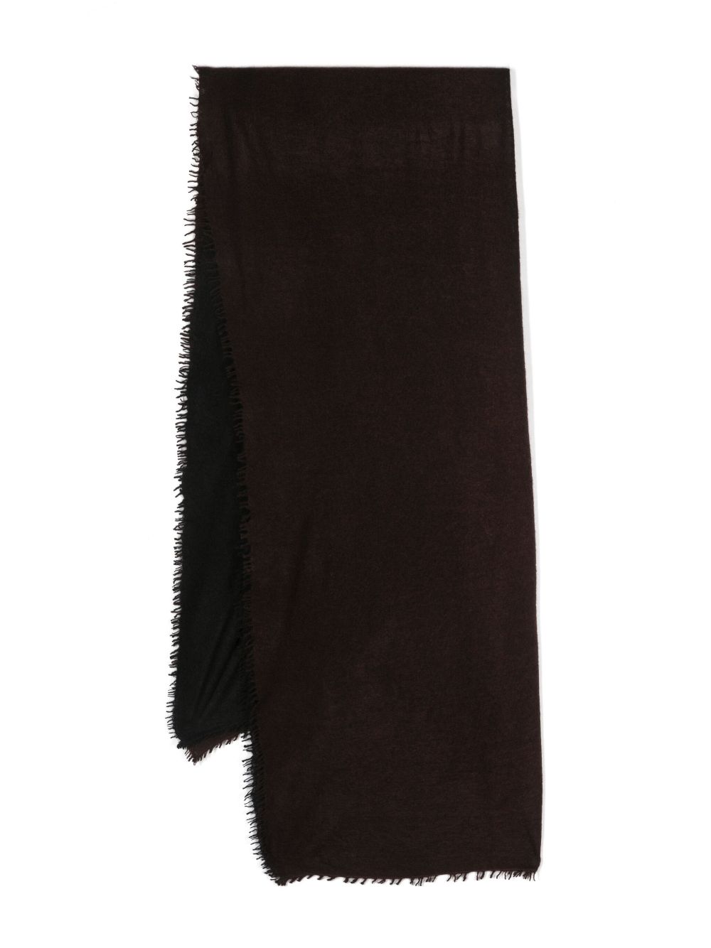 Frayed brim cashmere scarf - Brown