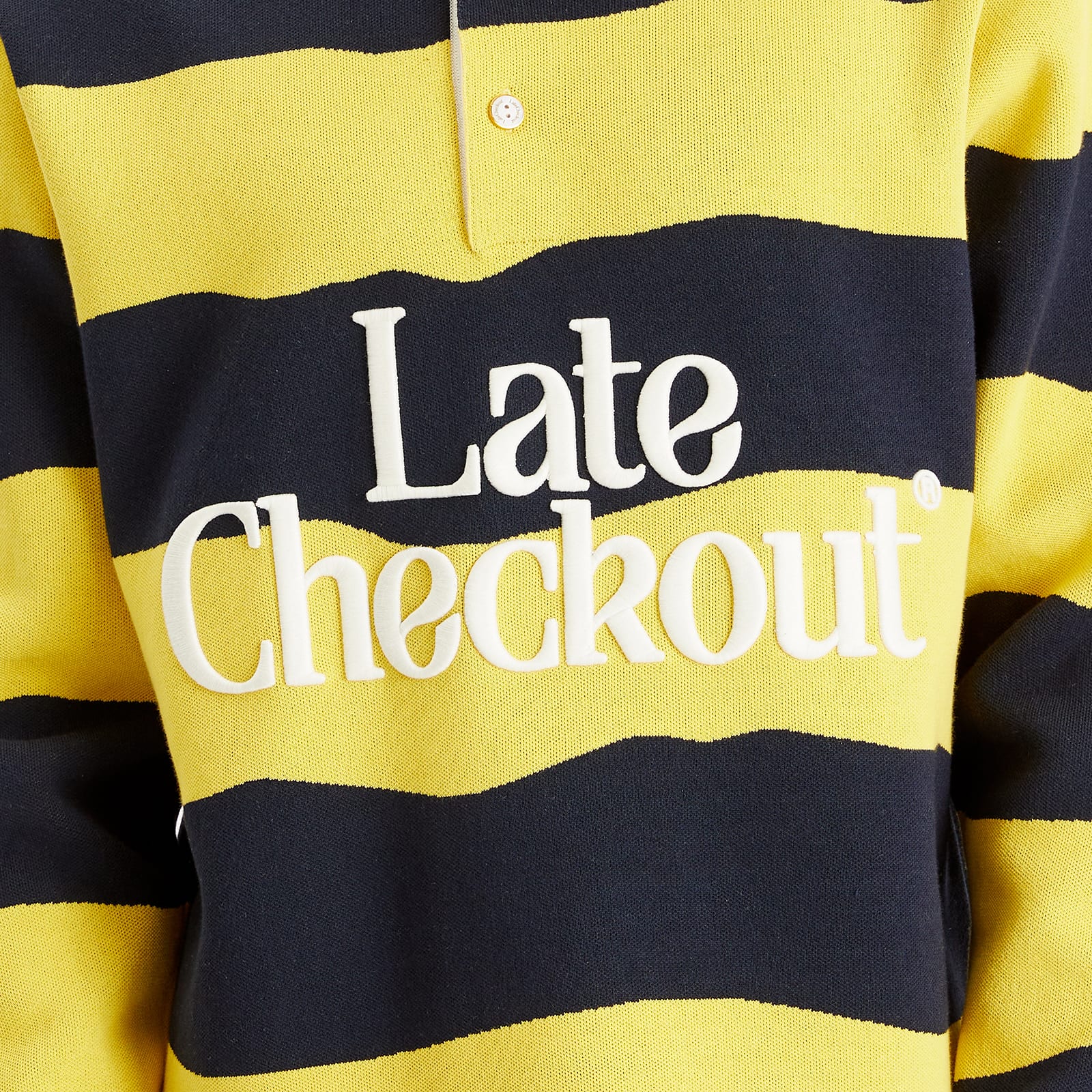 Men's Striped Rugby Polo Yellow/Navy