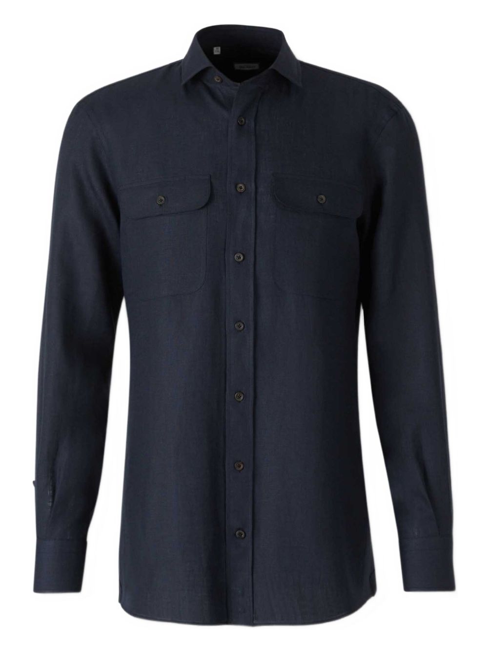 Spread-collar shirt - Blue