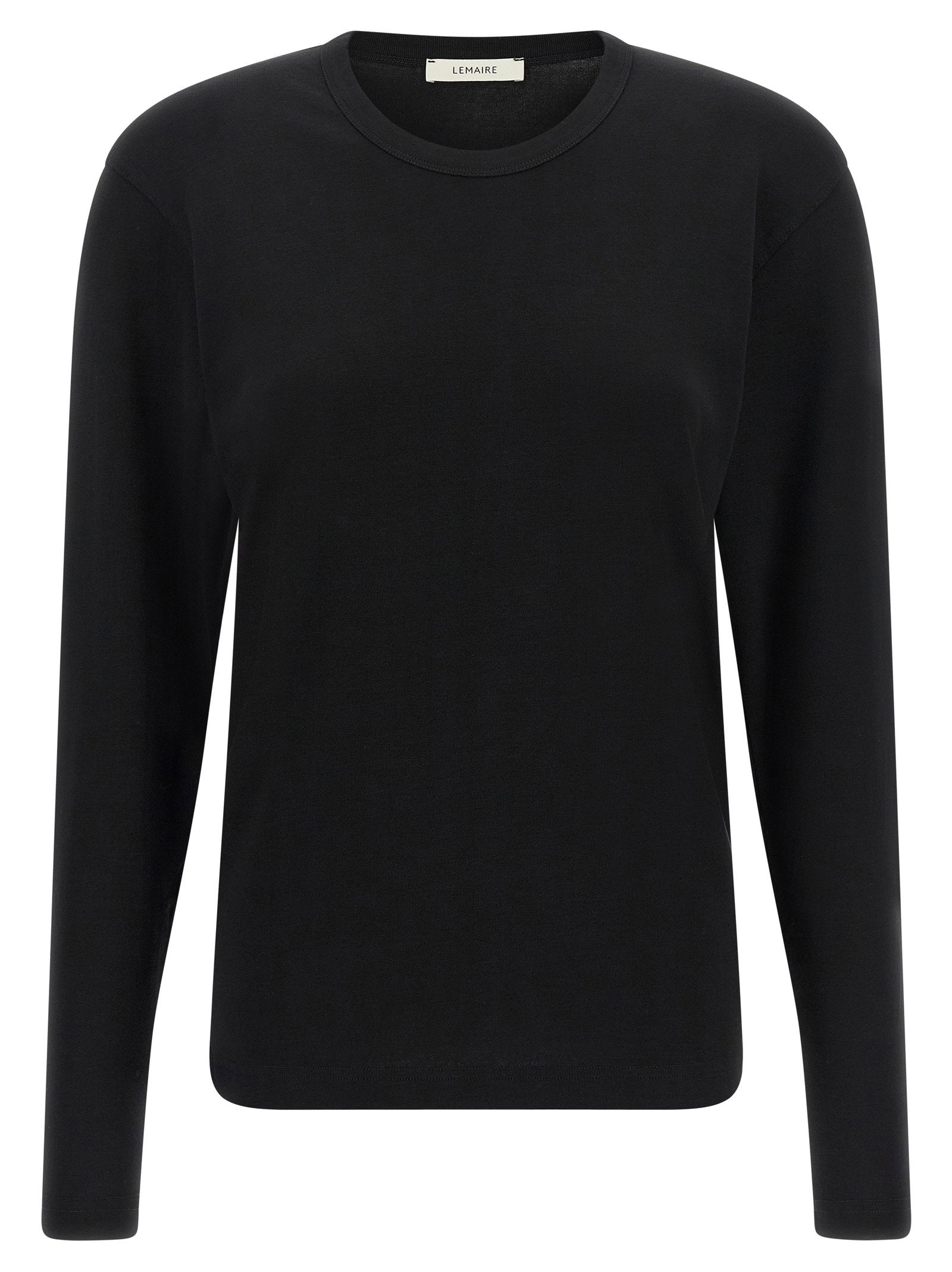 Cotton Jersey Crewneck Sweater — Black