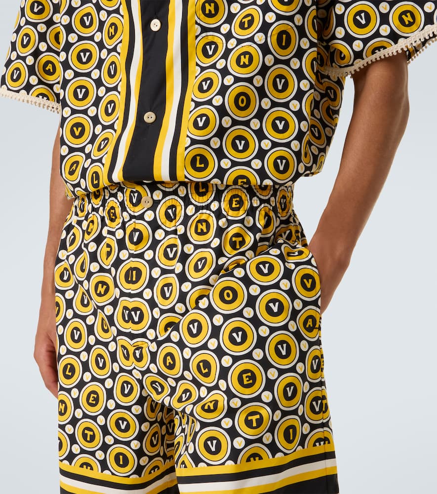 Printed cotton poplin shorts