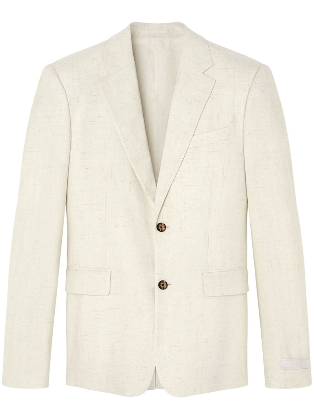 Notched-lapel single-breasted blazer - Neutrals