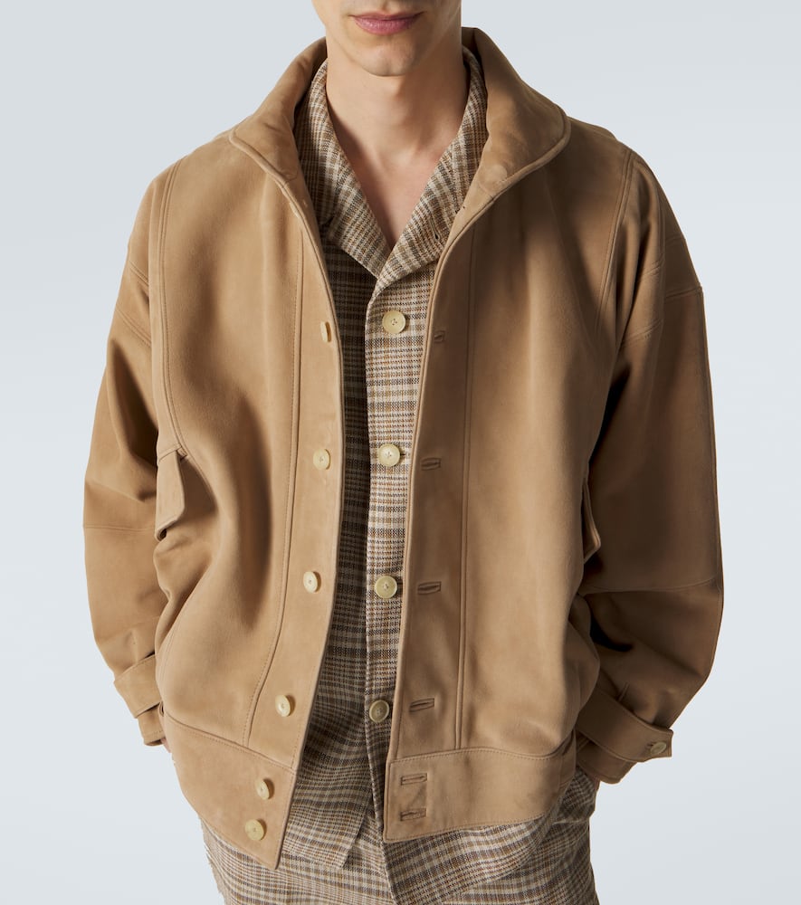 Suede blouson jacket