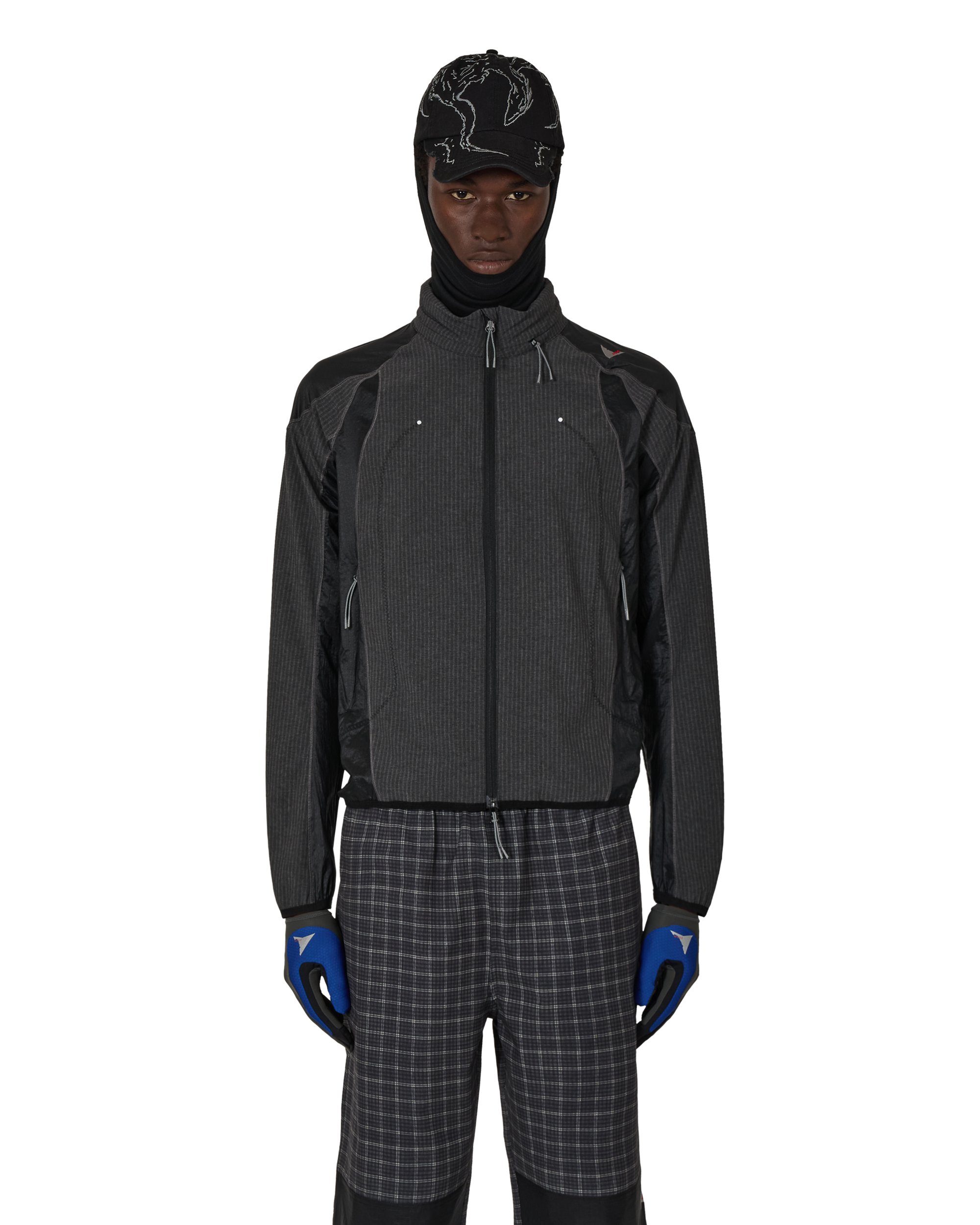 Men s Numb Pinstriped Hooded Wind Jacket Black