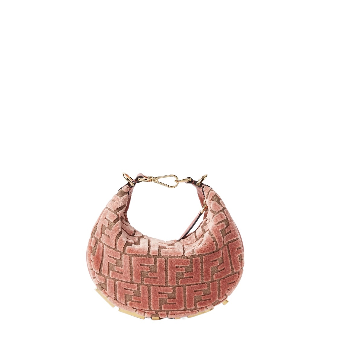 Pink FF jacquard velvet mini-bag