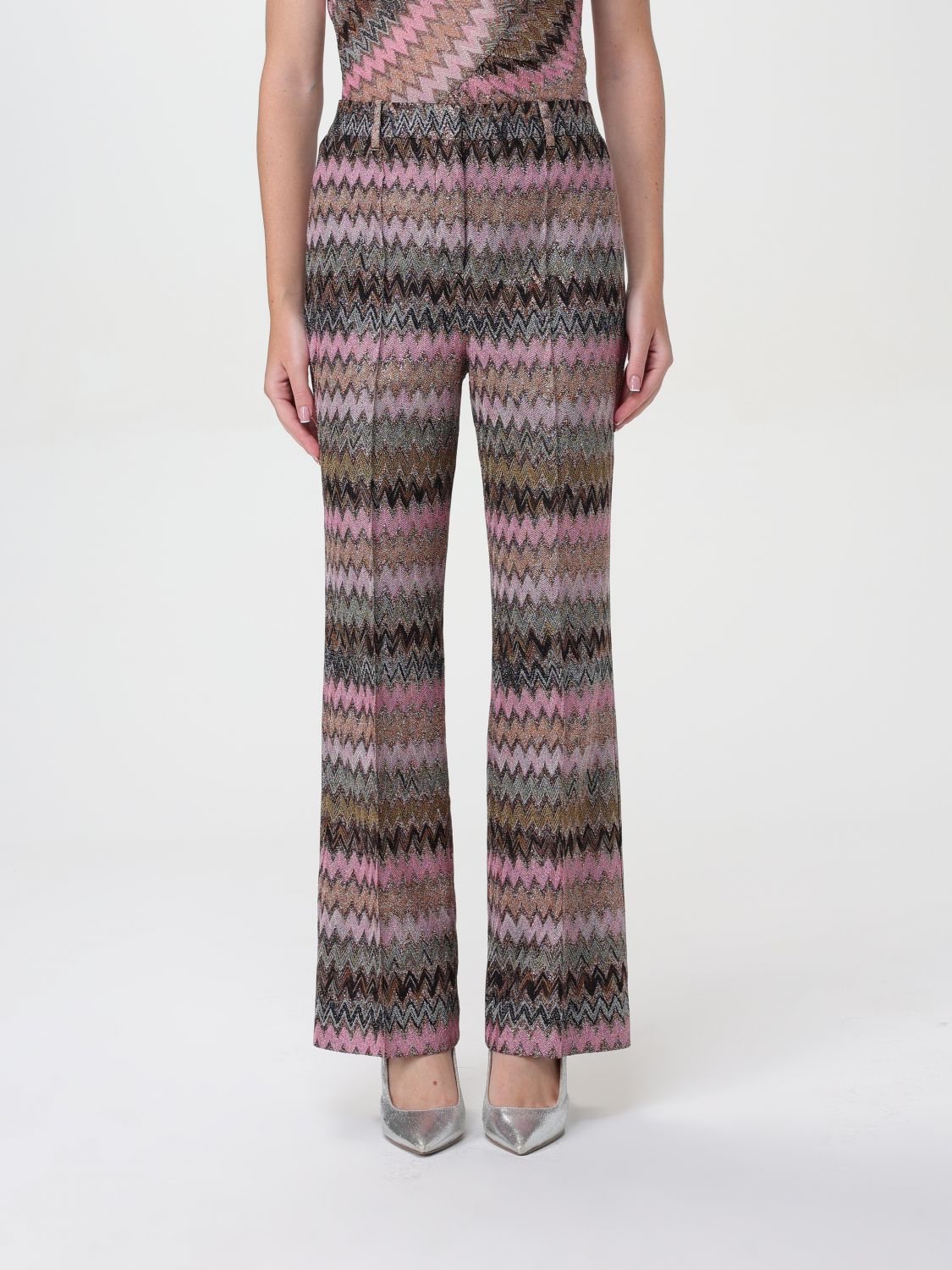 Metallic finish trousers - Pink