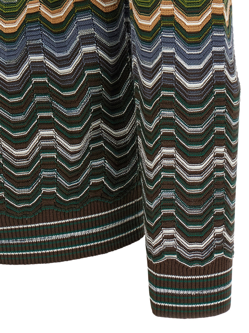 Greek Pattern Cardigan Sweaters And Cardigans Multicolor