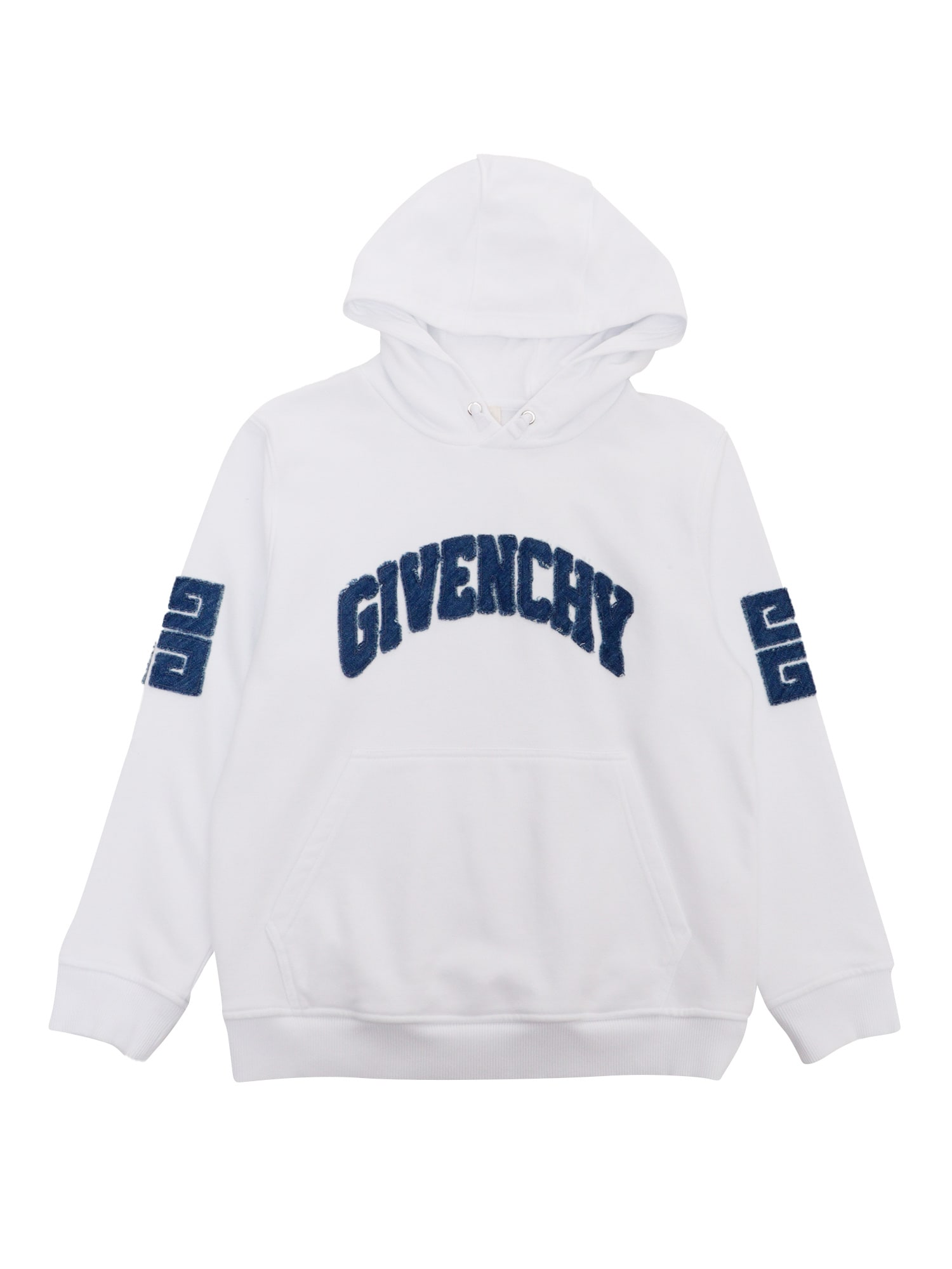 4G logo-appliqué hoodie - White