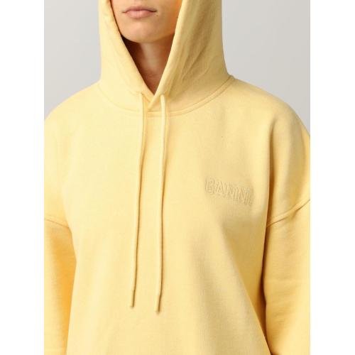 Logo-embroidered oversized hoodie - Yellow