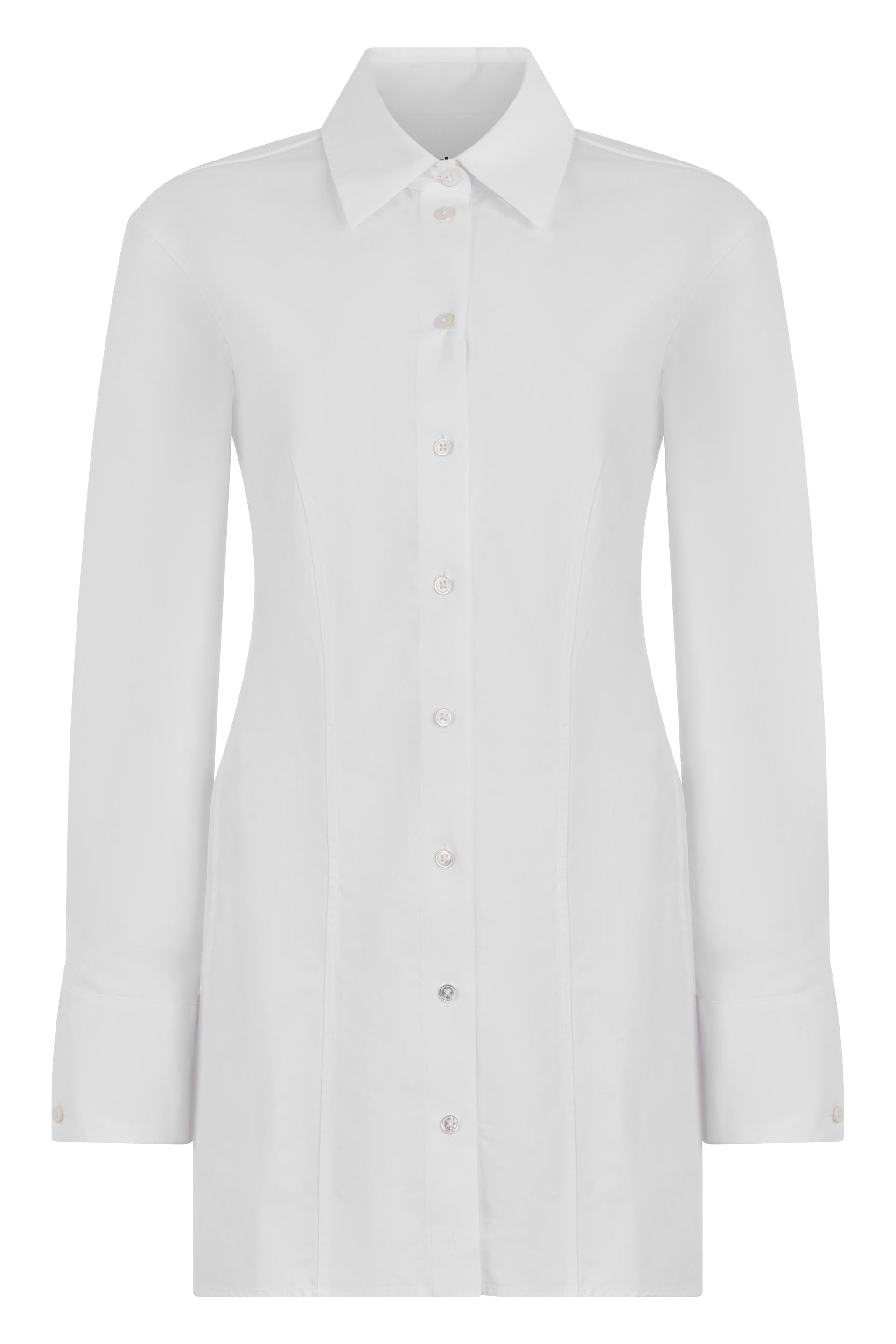 Elegant Cotton Dress with Mother-of-Pearl Buttons
