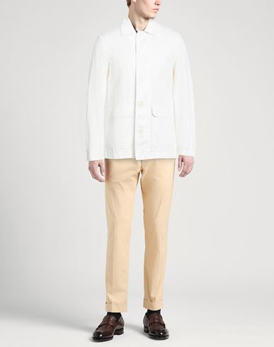 Man Jacket Ivory Size L Cotton, Linen