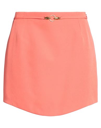 Woman Mini skirt Orange Size 4 Polyester, Elastane