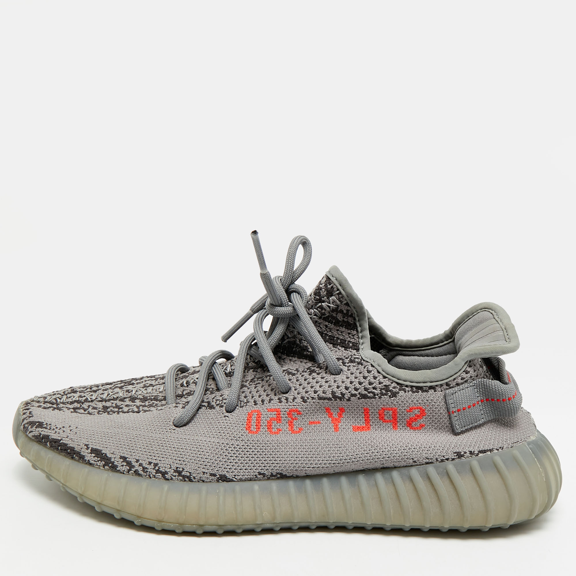 Yeezy x Adidas Boost 350 V2 Beluga 2.0 44 Grey Knit Fabric Low Top Sneaker