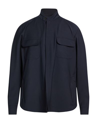 Man Shirt Midnight blue Size 3XL Wool, Polyester, Elastane