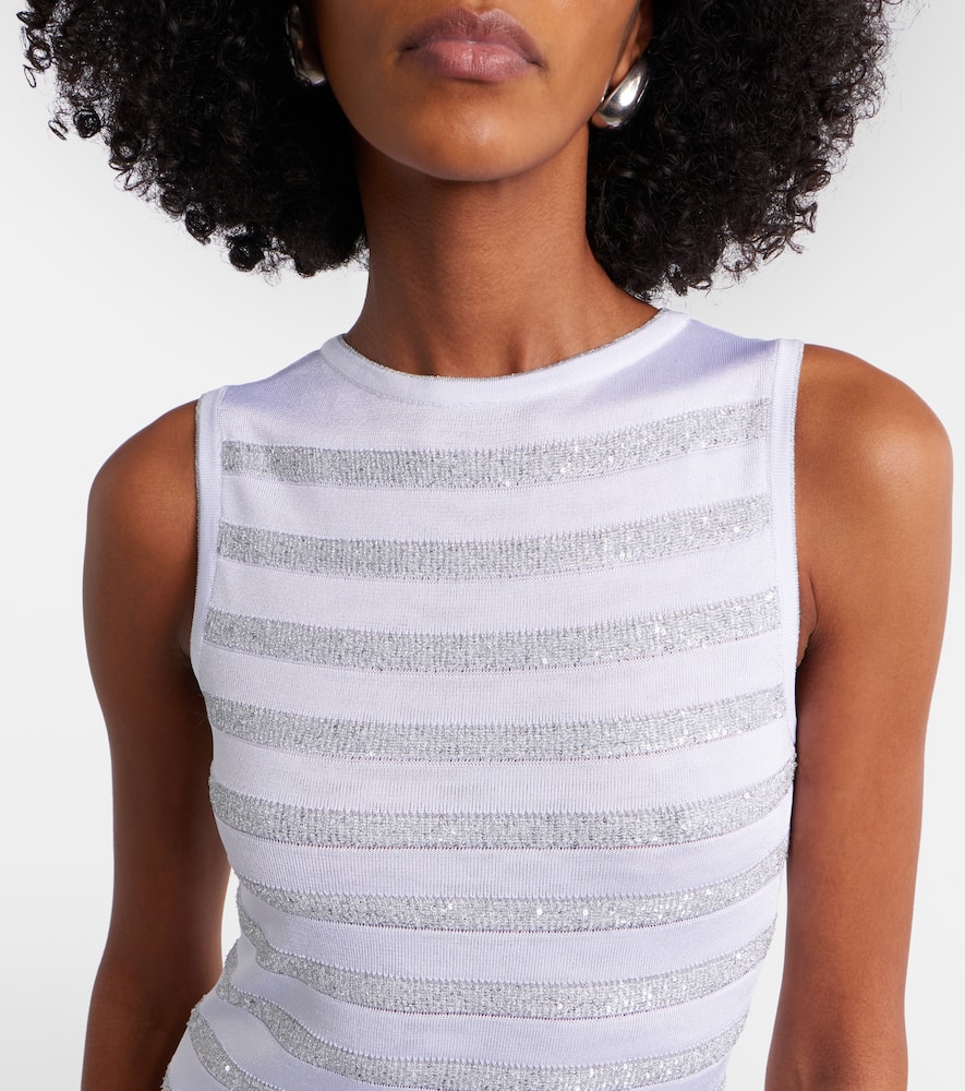 Sequined striped maxi dress