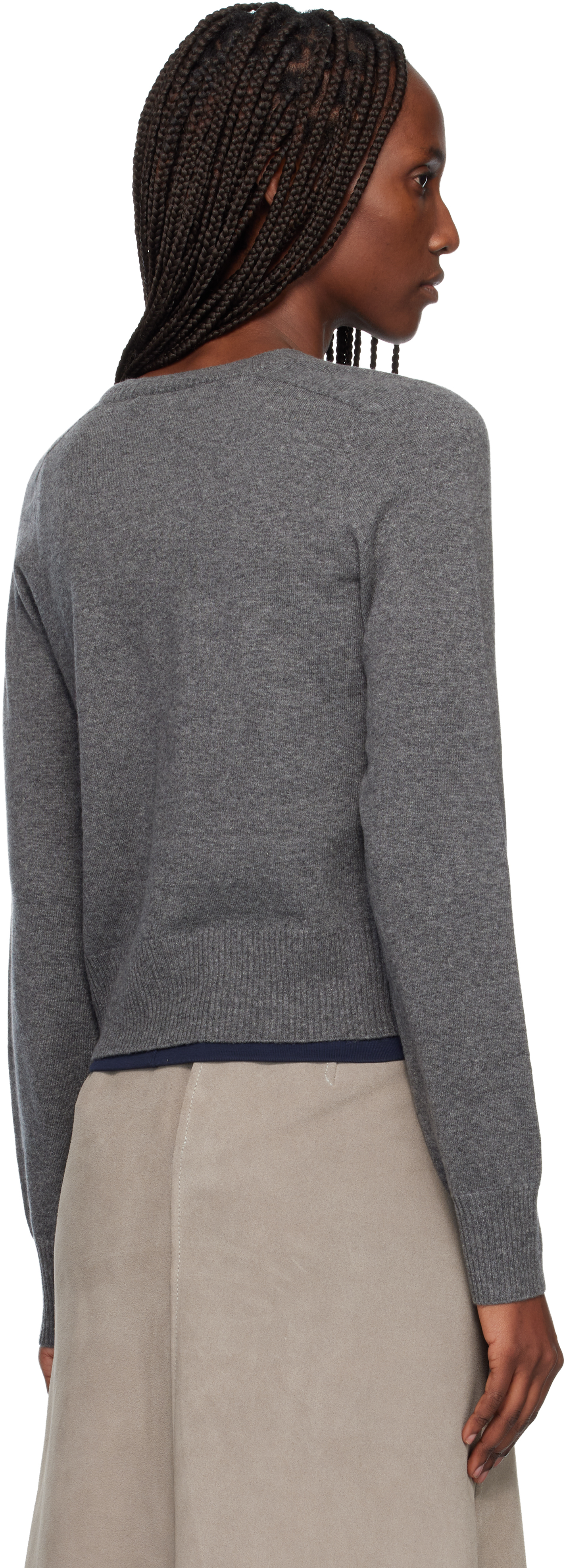 Gray Boston V-Neck Sweater