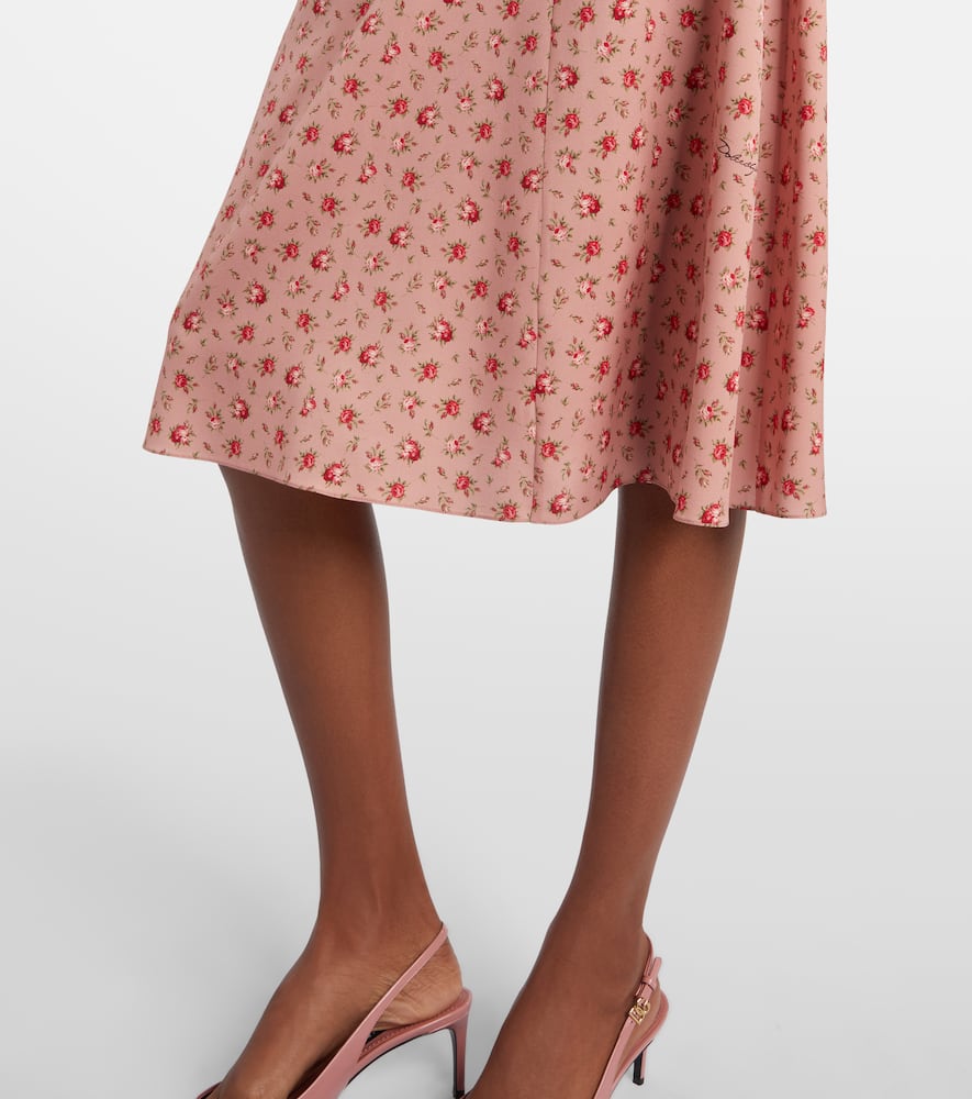 Floral silk-blend midi dress