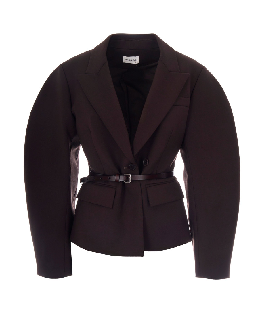 Dark Brown Notched Lapel Jacket