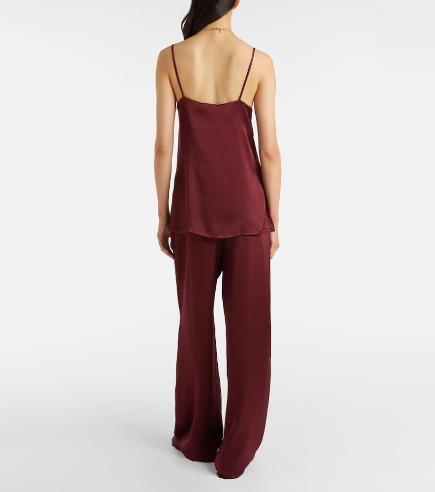 Austin silk satin wide-leg pants